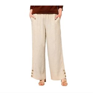Denim & Co linen side button pants!